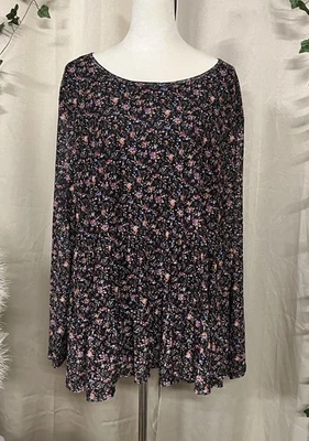 Love Fire Woman Blouse Floral Flowy Chiffon Lined  Comfort Sz 4X/4T - Image 1 of 4