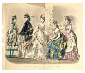Fashion / Hand-Colored Print from Peterson’s Magazine May 1872 - Picture 1 of 2