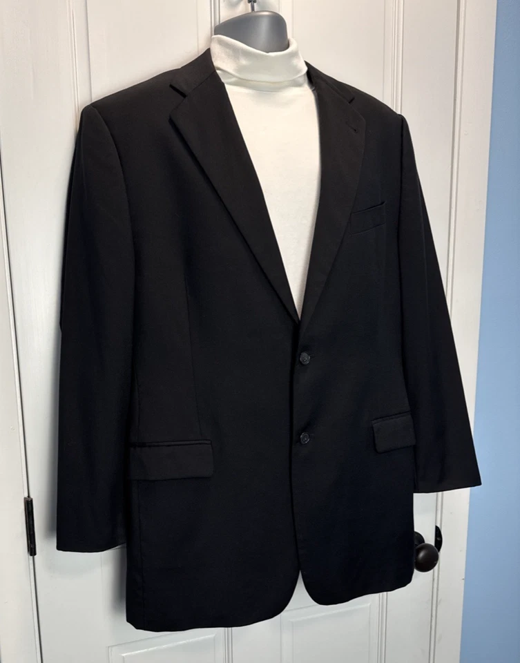 Vintage Loro Piana Wool 44L Men Black 2 Button Suit Coat Jacket Blazer - Image 1 of 4