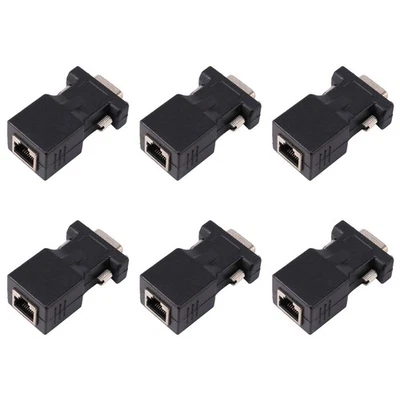 6X VGA Extender Male to LAN CAT5 CAT6 RJ45  Cable Adapter J5S34576 - Bild 1 von 4