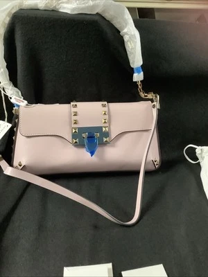 Valentino Garavani Rockstud Small Calf Leather clutch Pink Gloss (Authentic) - Image 1 of 4