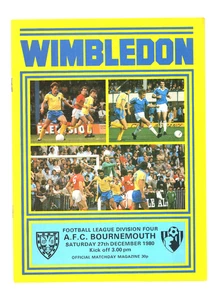 Wimbledon FC v AFC Bournemouth 1980-1981 División Cuatro 27/12/1980 - Imagen 1 de 1