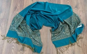 Pashmina Schultertuch Stola Schal Tuch Umschlagtuch Silberfaden Goldfaden - Bild 1 von 6
