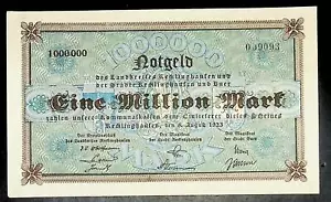 1923 Deutschland RECKLINGHAUSEN 1.000.000/1 Million Mark Banknote/Notgeld - Bild 1 von 2