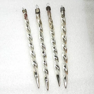 4 Antique Vintage USSR Glass Christmas Ornaments Xmas Tree Decorations Icicles - Picture 1 of 6