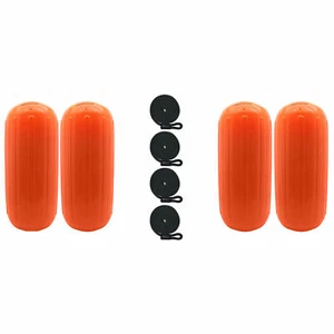Extreme Max 3006.7715.4 Inflatable Fender Value 4-Pack-6.5"x15",Neon Orange - Picture 1 of 1