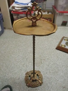 Antique Cast Iron painted Tin metal Ashtray Smoking Stand - Picture 1 of 6