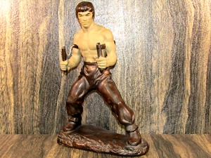 Vintage Shiwan Ceramics Bruce Lee Nunchaku Figura Arti Marziali Kung Fu 13" Alto - Foto 1 di 16