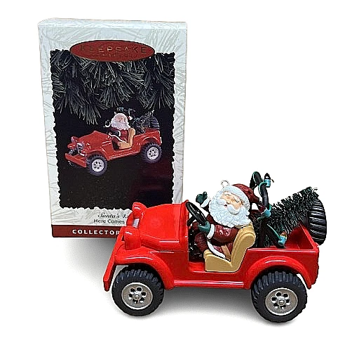 Hallmark Keepsake Ornamen 1996 Santa's 4x4 18th In The collector's Series Jeep