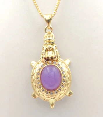 Colar Pingente Olho de Tigre Amarelo Multicolorido Ágata Jade 18KGP Tartaruga Dragão - Imagem 1 de 4