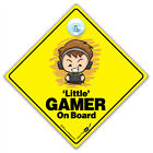Little GAMER on Board Sign, Baby on Board Style Suction Cup Car Sign For Gamers