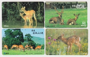 LOT de 4 TC JAPON - ANIMAL BICHE & CERF - DEER & DAW JAPAN phonecards 1 - Picture 1 of 1