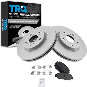 Front Brake Pad & Rotor Kit Brake Pads Brake Rotor Ceramic Vented Premium G-Coat - Picture 1 of 5