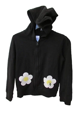 Chaqueta con Capucha Gymboree Cremallera Negra Floral/Abeja Margarita-nueva sin Etiquetas-talla 10 Foto 1 de 4
