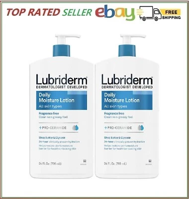 Lubriderm Daily Moisture Body Lotion, Fragrance-Free, 24 oz., 2 pk. - Image 1 of 4