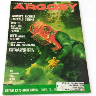 "Argosy" October 1963 Magazine - Big Hunting Deadliest Fish in the Sea Diving - Image 1 of 3