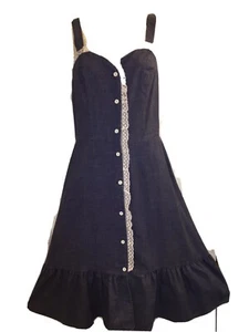 Vintage 70er Spitze Cottagecore Rockabilly Dolly Gunne Style Mini Sommerkleid - Bild 1 von 7