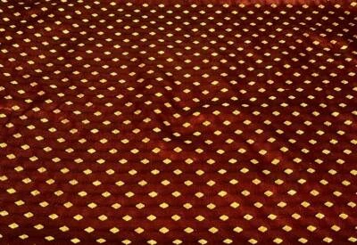 Brocado de seda tejido indio marrón chocolate - Venta por talla de tela - Motivos dorados Foto 1 de 3