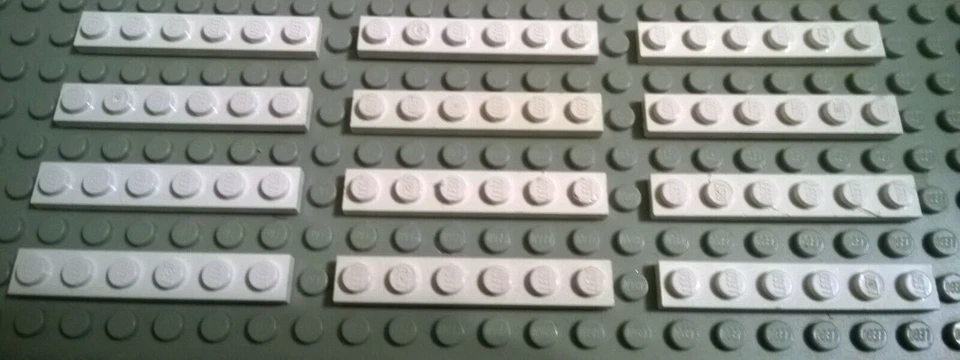 Lego Patte 12 Stück 3666 weiß 1x6 Einer Bausteine City Star Wars System Space - Bild 1 von 1