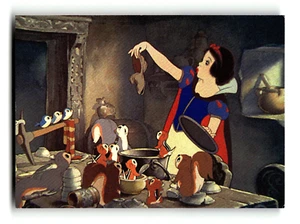 1993 Disney Snow White and the Seven Dwarfs Trading Card #19 Dirty Dishes - Picture 1 of 4