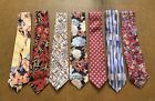 Mens Assorted Neck Ties All Silk Lot Of 7 Vintage