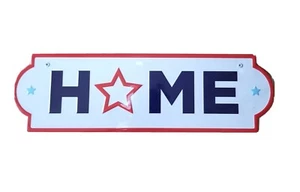Home Sign with a Star Red White and Blue Size 12" in x 14" in x 4 Metal Sealed - Picture 1 of 6