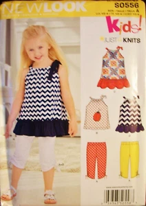 Girl New Look 6295 Pattern KNIT Pillowcase Dress Top Pants UC Size 1/2-1-2-3-4 - Picture 1 of 2