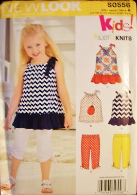 Girl New Look 6295 Pattern KNIT Pillowcase Dress Top Pants UC Size 1/2-1-2-3-4 - Image 1 of 2