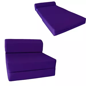 Twin Sleeper Chair Folding Foam Beds, Foldable Sofa Couches 6x32x70, Purple - Picture 1 of 3