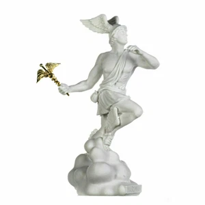 Statua romana Hermes Mercury God Zeus Son in alabastro 13 pollici - Foto 1 di 8