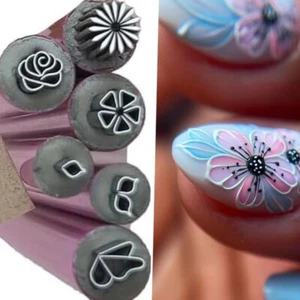 6pcs Nail Art Stamp Pen, Nail Art Flower Stamp Pen - Picture 1 of 15