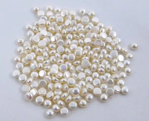 Lote de piedras preciosas sueltas naturales de perlas de agua dulce cabina redonda 5 mm para joyería P-1150 - Imagen 1 de 2