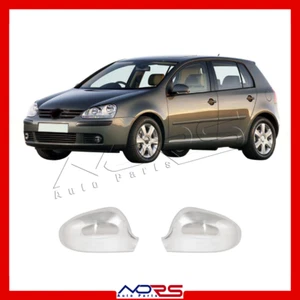 VW GOLF 5 COMPATIBLE 2004-2007 COQUE DE RÉTROVISEUR 2 PIÈCES EN ACIER INOXYDABLE - Imagen 1 de 9