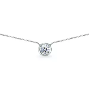 6mm Round Dainty Choker Necklace Made with AAA Zirconia in Sterling Silver - Picture 1 of 4