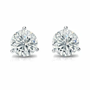 1.00 ct H SI1 Lab Created Round Diamond Martini Stud Earrings 14K White Gold - Picture 1 of 2