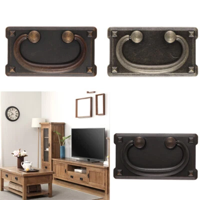4PCS Vintage Drop Ring Pull Handles Oak Furniture Door Cupboard Cabinet Drawer - Image 1 of 4