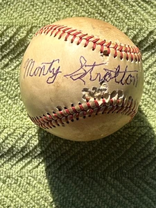 Monty Stratton autografiado SS SS 1947-50 ERA Wilson Big State League BB JSA LOA - Imagen 1 de 3