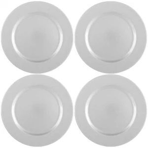4x Platzteller silberfarben glänzend - Unterteller als Tischdekoration - Bild 1 von 7
