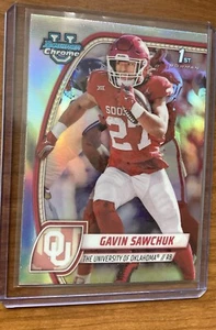 Gavin Sawchuk (RC) #78 Oklahoma 1st 2024  Bowman University Chrome Refractor - Picture 1 of 2
