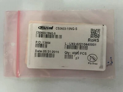 CS0603-15NG-S - Chilisin - 10 pcs LOT, Inductor RF WW 0.015uH 2% 250MHz 0603 - Image 1 of 2