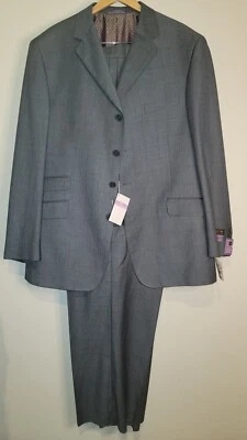 Traje para hombre Earvin Magic Johnson 48R firma gris ventana 40L pantalones nuevo con etiquetas Foto 1 de 4