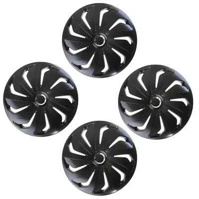 FOR SKODA CITIGO - 14" WHEEL TRIMS WIND BLACK HUB CAPS COVER 4PC SET - Image 1 of 4