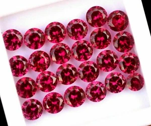 24 Pcs Red Ruby Round 4.90 MM Mogok Stunning Loose Gemstone Lot - Picture 1 of 2