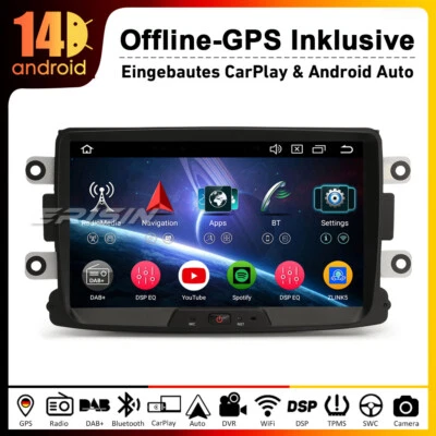 8" Android 14  Autoradio DAB+Navi IPS Renault Dacia Duster Sandero Dokker Lodgy - Bild 1 von 4