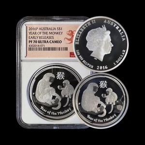 AUSTRALIA. 2016, Dollar, Silver - NGC PF70 - Top Pop 🥇 Asian Zodiac Monkey 🐒 - Picture 1 of 5