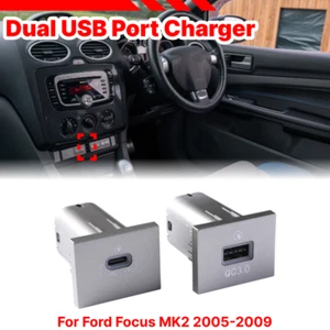 2 USB Schnell Auto Ladegerät Port USB-A QC3.0 + USB-C PD Buchse für Focus MK2 2005-2009 - Bild 1 von 7