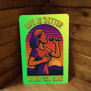 Letrero de metal Life is Better When You Sing para cantantes, fanáticos del karaoke - Imagen 1 de 2