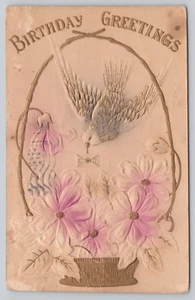 Postcard Happy Birthday  Embossed c1912 - Picture 1 of 2