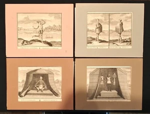 4pc Ceremonies & Customs of The Nations of The Known World London 1731 Picart - Picture 1 of 6