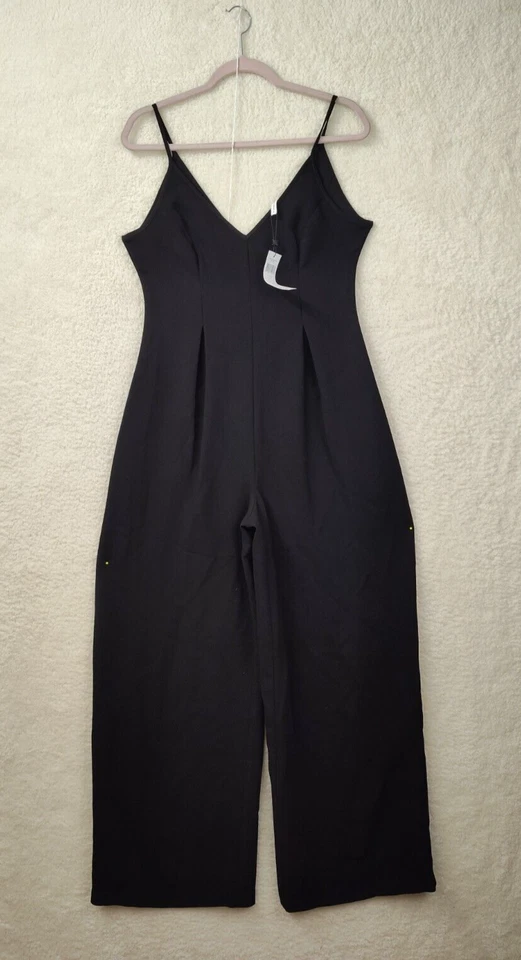 BCBGeneration Women Jumpsuit 6 Black 100% Polyester Sleeveless V Neck Casual Fit - Image 1 of 4